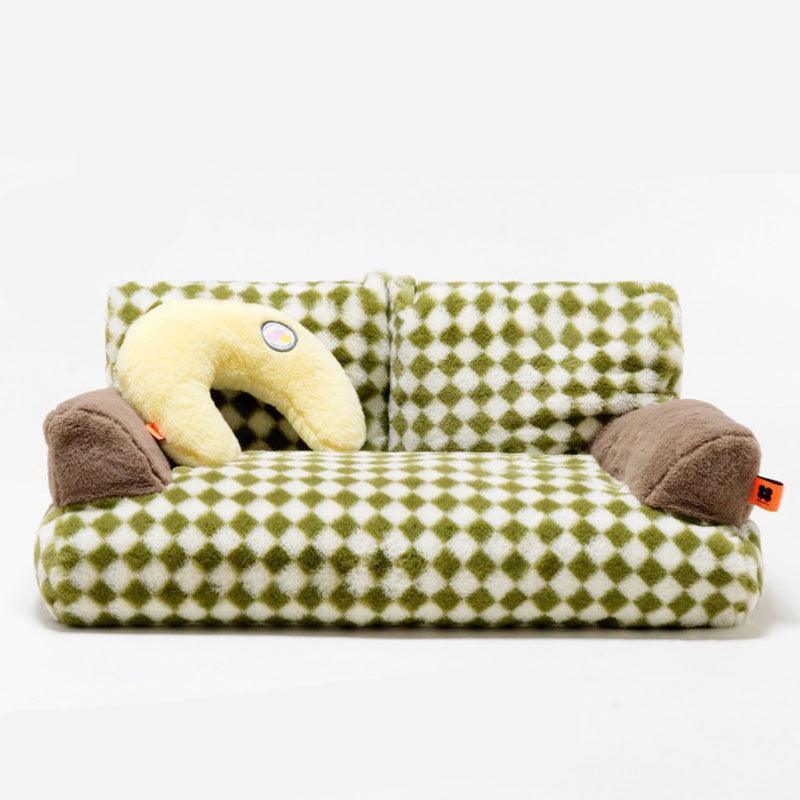 New Large Retro Diamond Grid Cat Bed Couch Sofa - MEWCATS