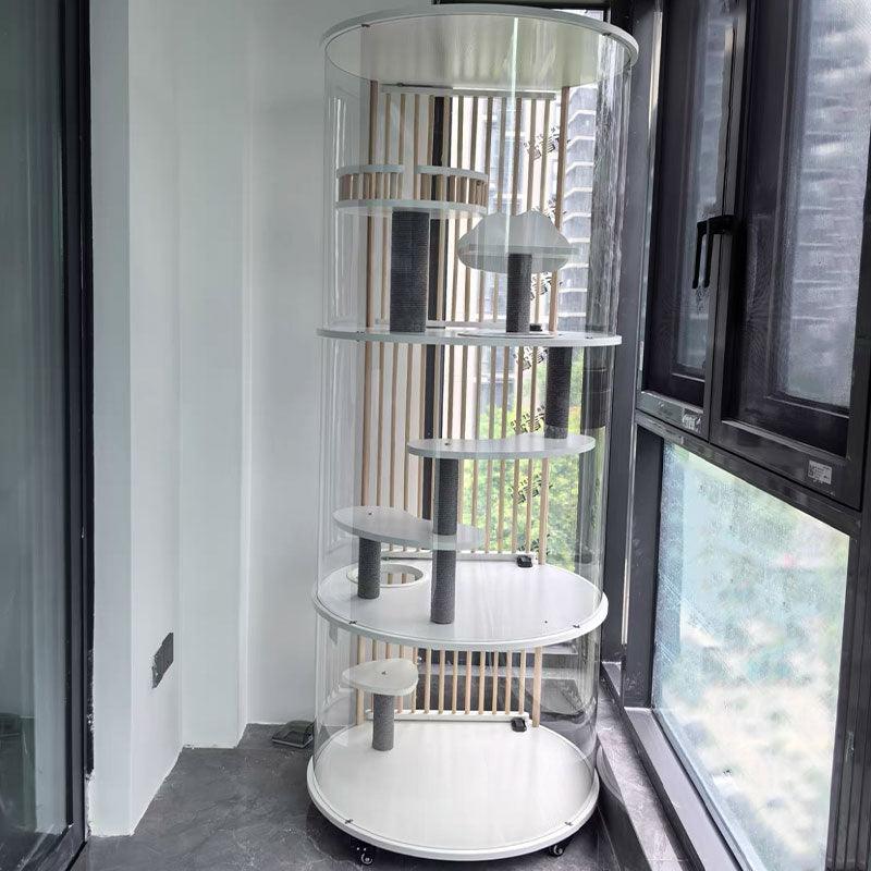 Panoramic Transparent Acrylic Cat Condo Villa - MEWCATS