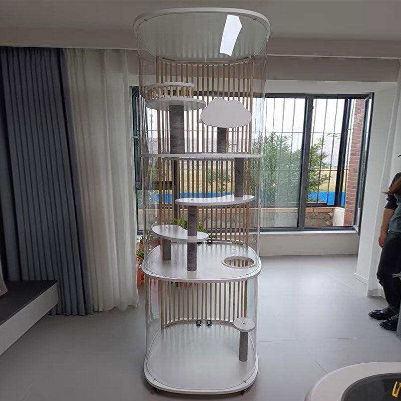 Panoramic Transparent Acrylic Cat Condo Villa - MEWCATS