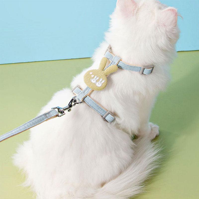 Rabbit Cat Harness Carrier Leash Set 3 Color Travel Cat Lead - MEWCATS