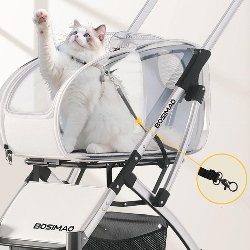 Stylish Detachable Cat Stroller 3 Color Pet Carrier on Wheels - MEWCATS