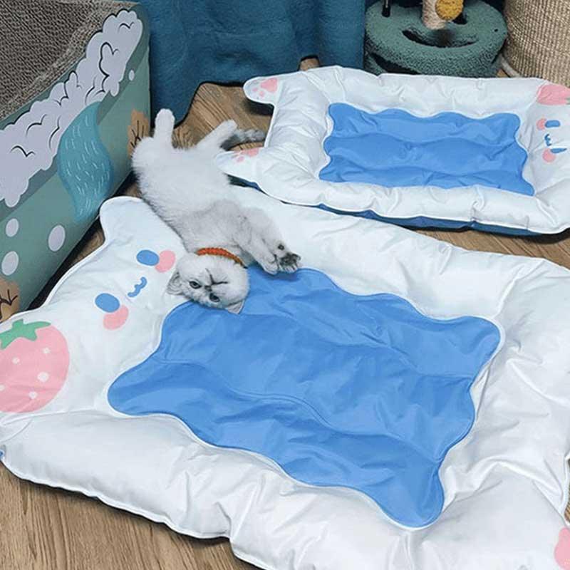 Summer Cooling Cat Bed Strawberry Pet Ice Pad - MEWCATS