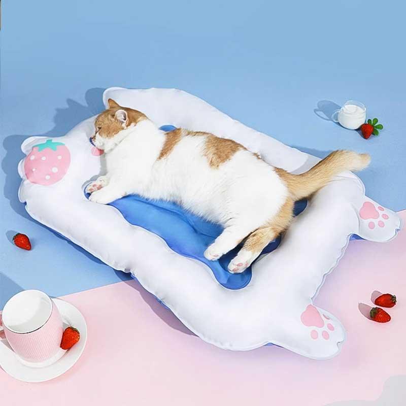 Summer Cooling Cat Bed Strawberry Pet Ice Pad - MEWCATS