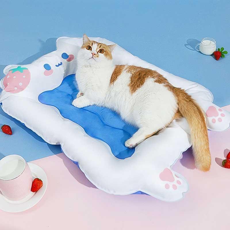 Summer Cooling Cat Bed Strawberry Pet Ice Pad - MEWCATS