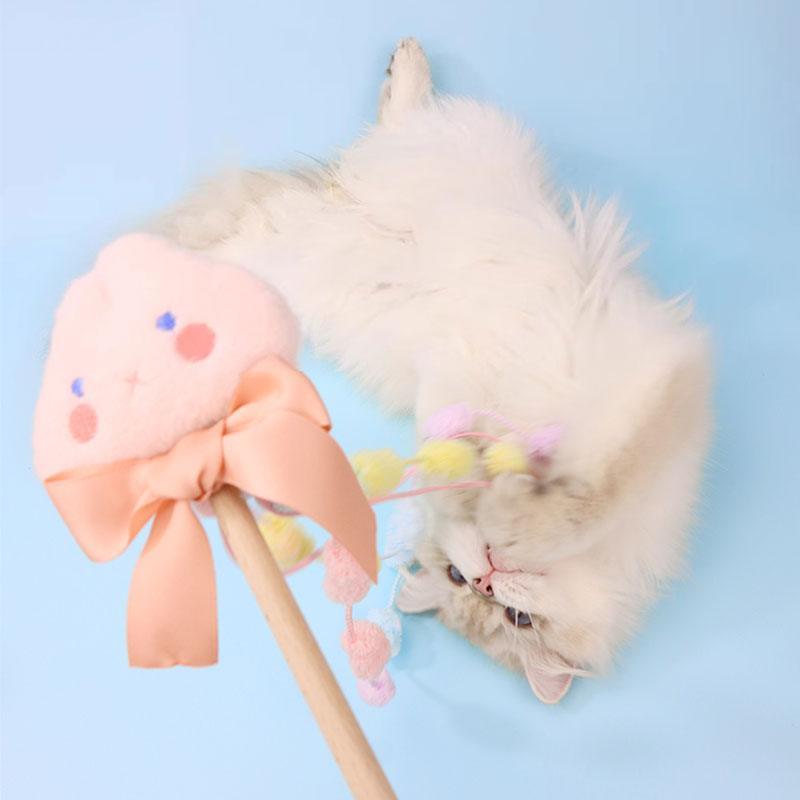 Tease Cat Stick Toys Bell Feather - MEWCATS