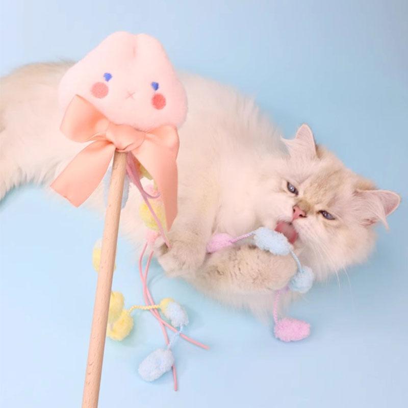 Tease Cat Stick Toys Bell Feather - MEWCATS