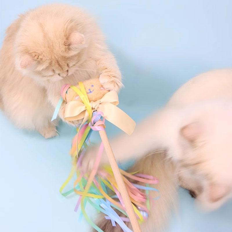 Tease Cat Stick Toys Bell Feather - MEWCATS