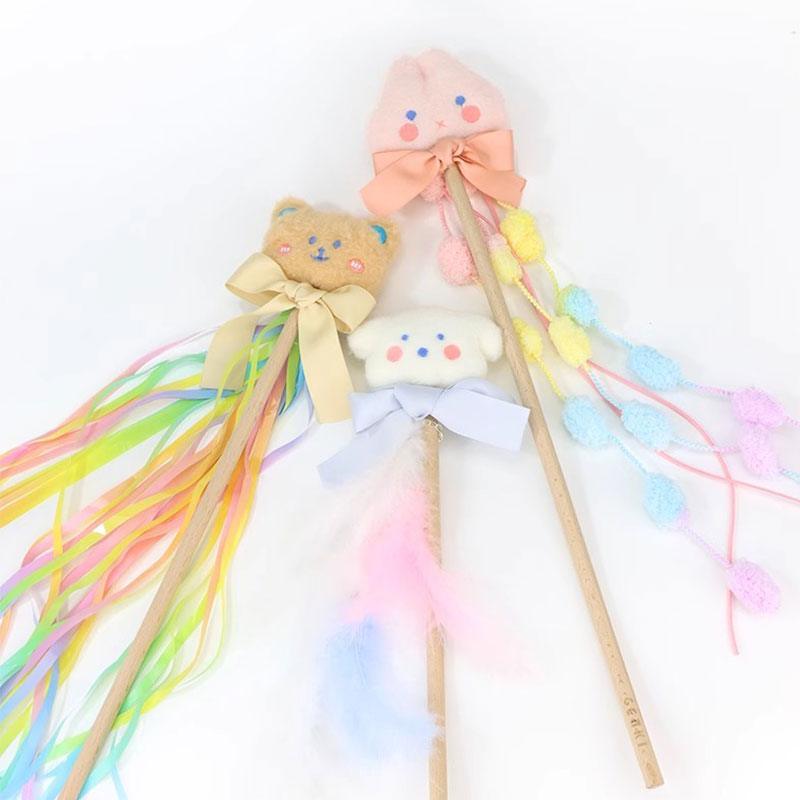 Tease Cat Stick Toys Bell Feather - MEWCATS