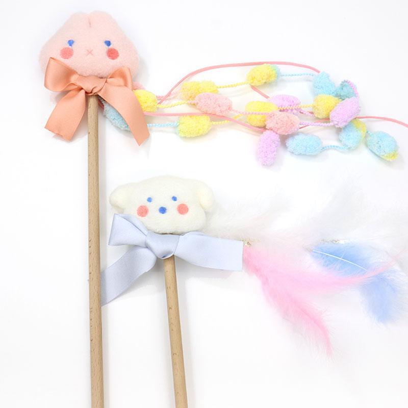 Tease Cat Stick Toys Bell Feather - MEWCATS