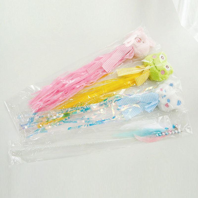 Teaser Cat Stick Toys Long Pole Bear Ribbon Tassel Bell - MEWCATS