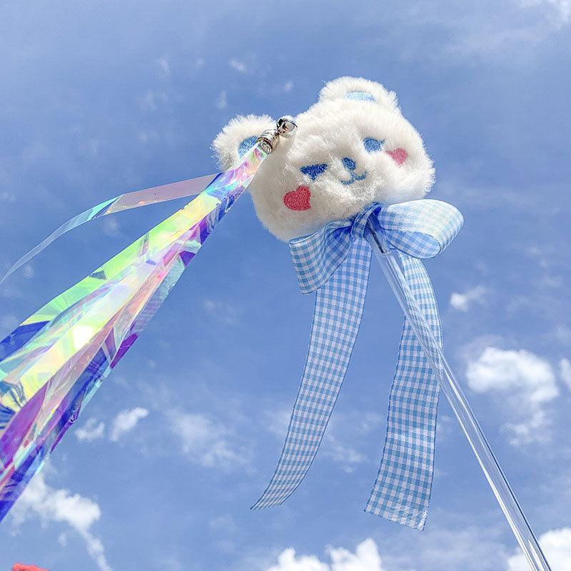 Teaser Cat Stick Toys Long Pole Bear Ribbon Tassel Bell - MEWCATS