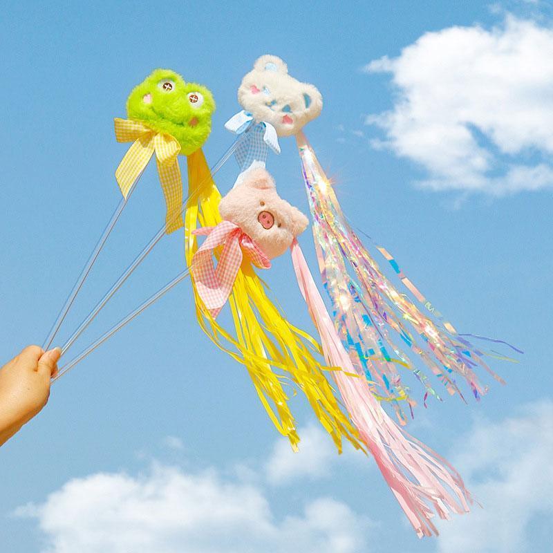 Teaser Cat Stick Toys Long Pole Bear Ribbon Tassel Bell - MEWCATS