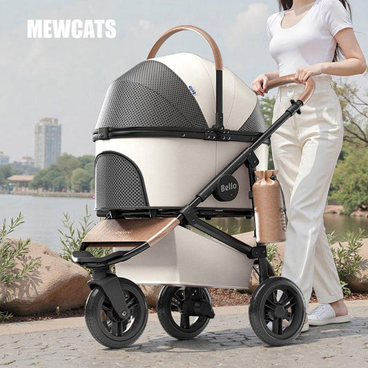 Three-wheeled Cat Carrier Rolling Stroller - MEWCATS