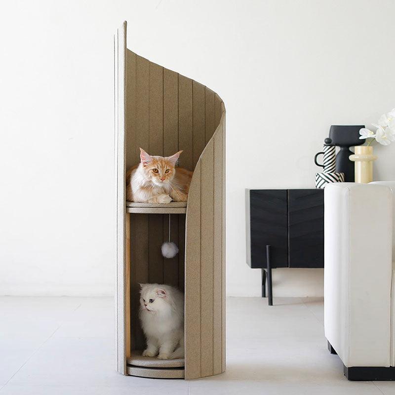 Time Tower Solid Wood Cat Climbing Frame Tree - MEWCATS