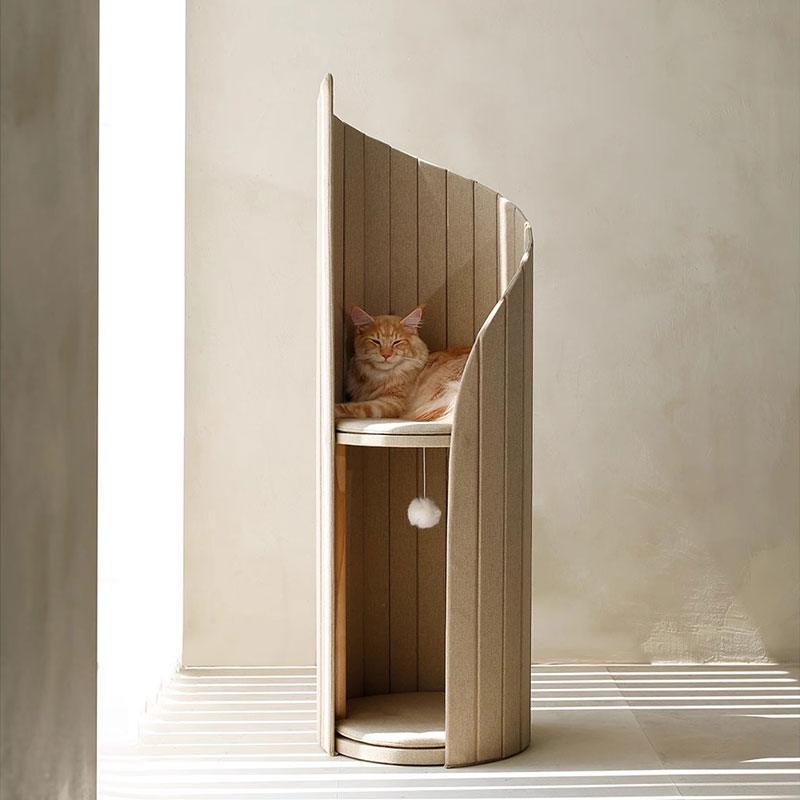 Time Tower Solid Wood Cat Climbing Frame Tree - MEWCATS