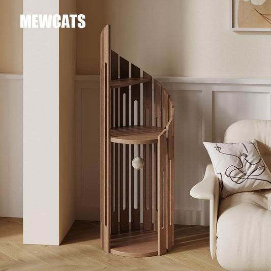 Time Tower Solid Wood Cat Climbing Frame Tree - MEWCATS