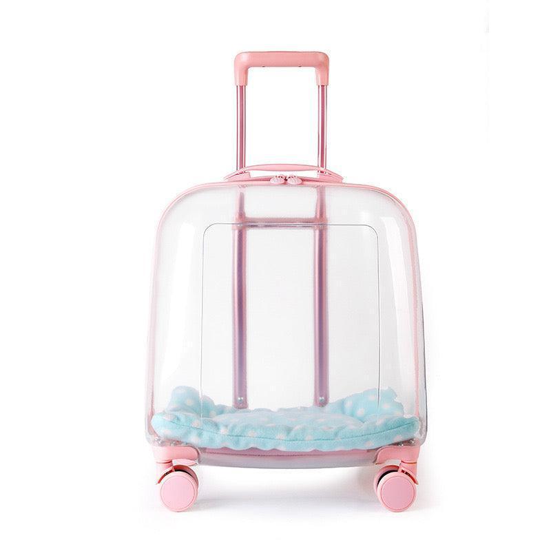 Transparent Cat Trolley Case Carrier With Wheels - MEWCATS