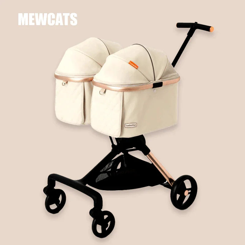 paws and pals stroller double Twin Two-Seater Pet Stroller Cat Wheel Pram
