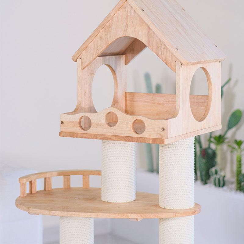 Wood Cat Climbing Frame Scratching Tree - MEWCATS