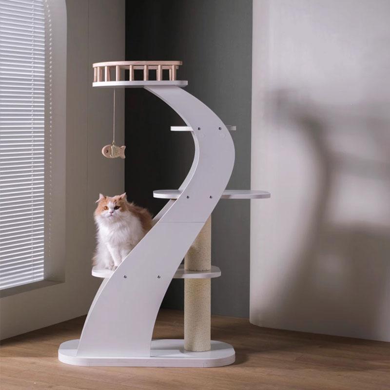 Wooden House Cat Climbing Frame Tower Tree - MEWCATS