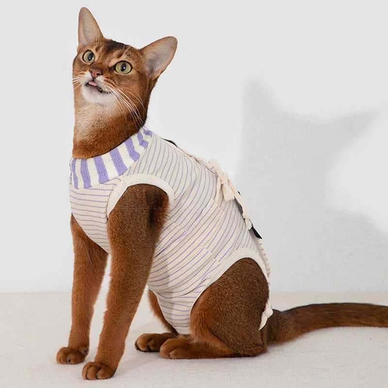 Flexible Anti-Licking Cat Recovery Onesie Cloth