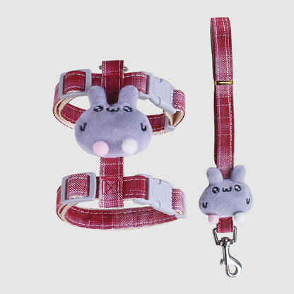 Lazy Bunny Gradient Cat Harness Kitty Leash Set
