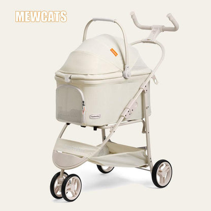 3-Wheeled Lightweight Pet Cat Carrier Stroller