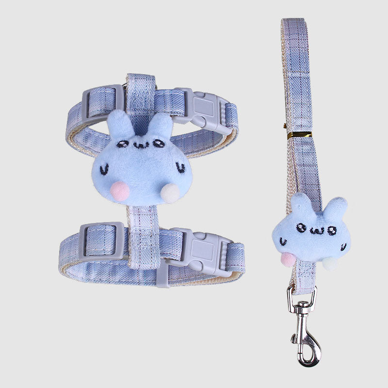 Lazy Bunny Gradient Cat Harness Kitty Leash Set