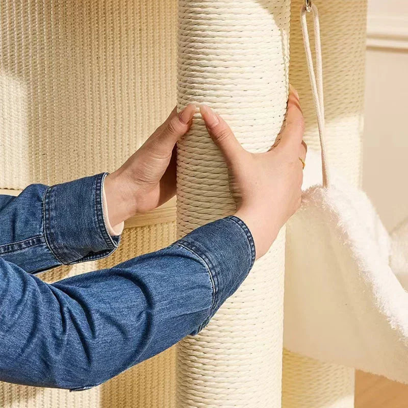 6.6 FT Tall Cat Castle with Ladder Large Climbing Tree