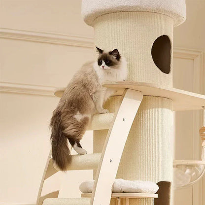 6.6 FT Tall Cat Castle with Ladder Large Climbing Tree