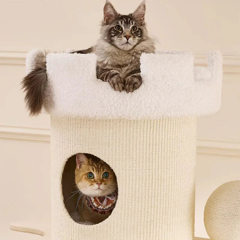 6.6 FT Tall Cat Castle with Ladder Large Climbing Tree