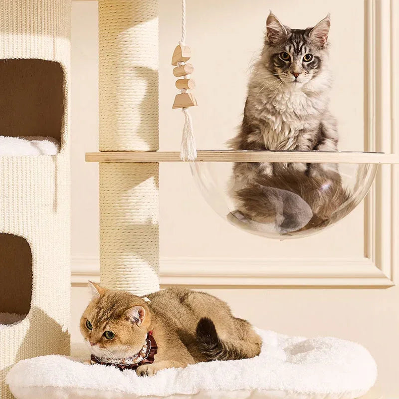 6.6 FT Tall Cat Castle with Ladder Large Climbing Tree