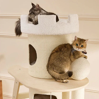 6.6 FT Tall Cat Castle with Ladder Large Climbing Tree