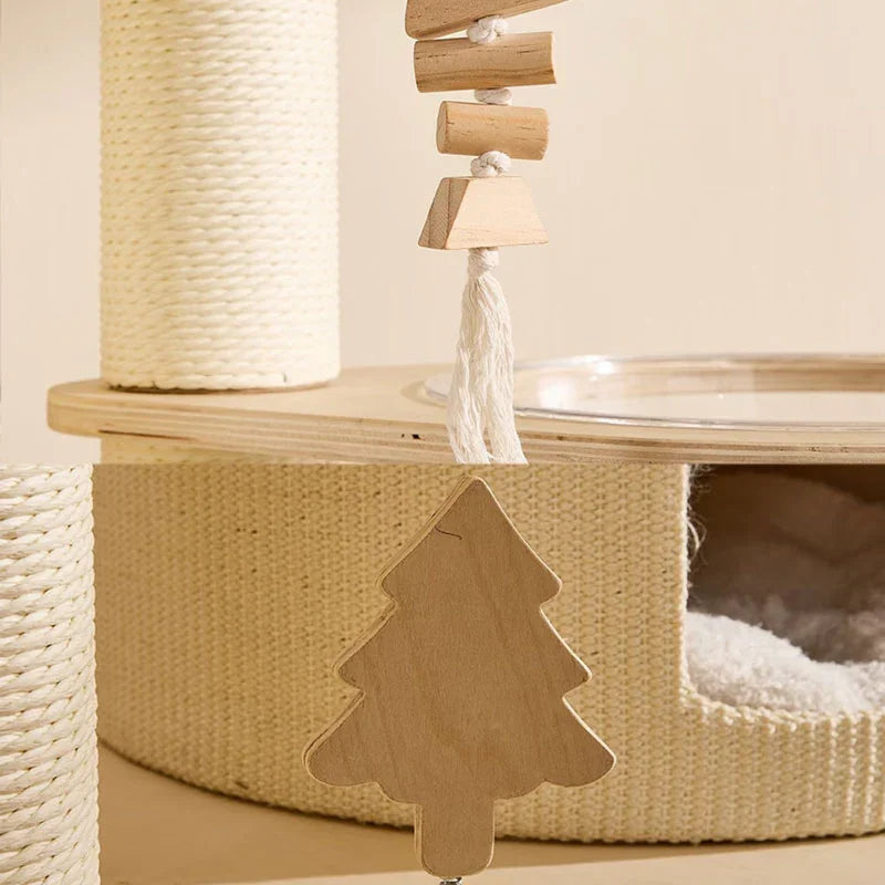 6.6 FT Tall Cat Castle with Ladder Large Climbing Tree