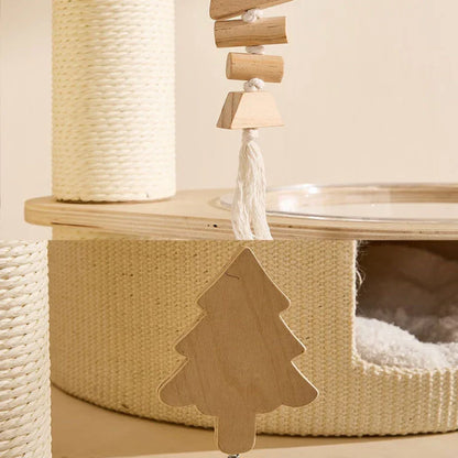 6.6 FT Tall Cat Castle with Ladder Large Climbing Tree