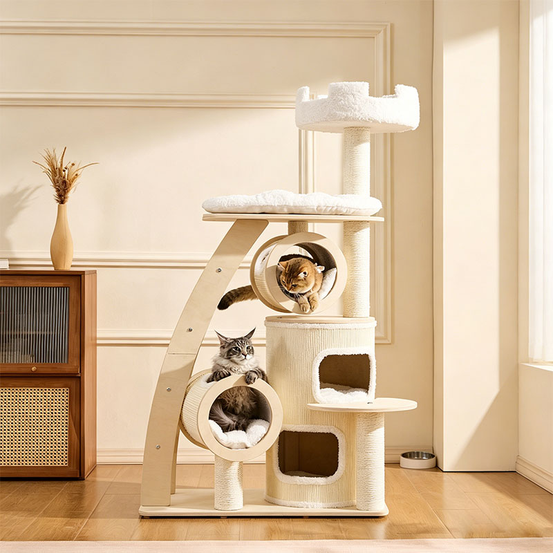 6.6 FT Tall Cat Castle with Ladder Large Climbing Tree