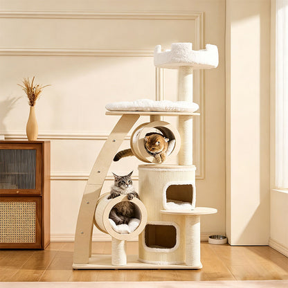 6.6 FT Tall Cat Castle with Ladder Large Climbing Tree
