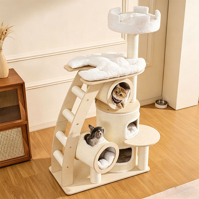 6.6 FT Tall Cat Castle with Ladder Large Climbing Tree