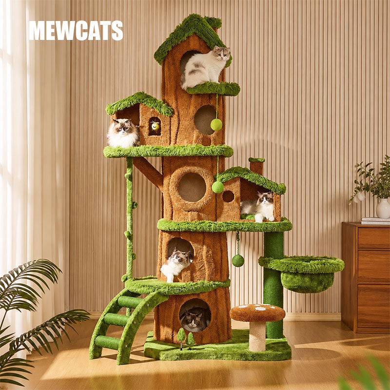 7.71 ft Luxury Realistic Tree Cat Climbing Tower