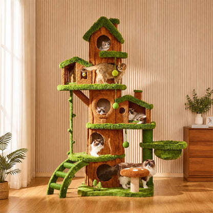7.71 ft Luxury Realistic Tree Cat Climbing Tower