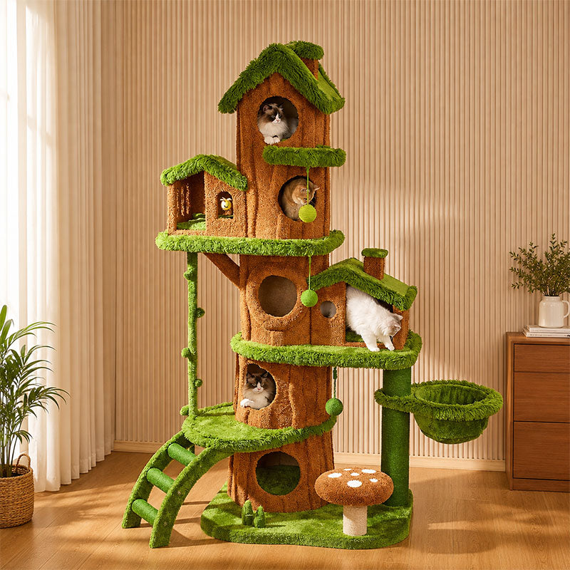 7.71 ft Luxury Realistic Tree Cat Climbing Tower