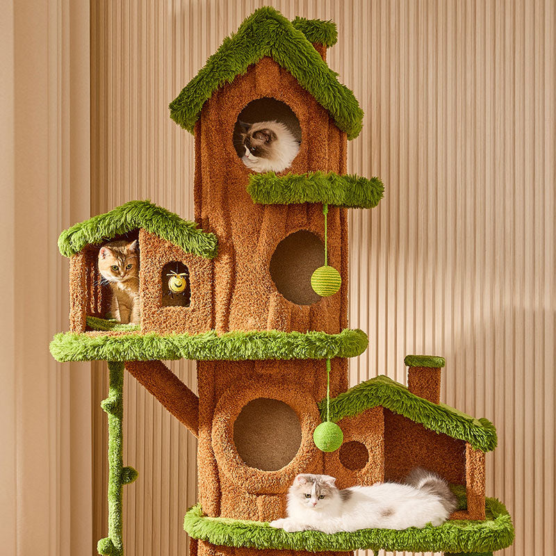 7.71 ft Luxury Realistic Tree Cat Climbing Tower