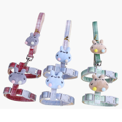 Lazy Bunny Gradient Cat Harness Kitty Leash Set