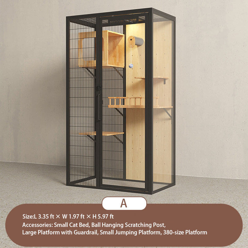 A-Modern Black Cat Villa Full View Indoor Cat Home