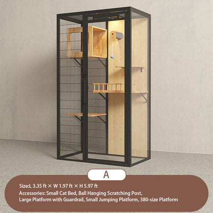 A-Modern Black Cat Villa Full View Indoor Cat Home