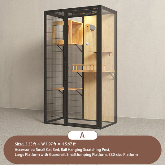 A-Modern Black Cat Villa Full View Indoor Cat Home