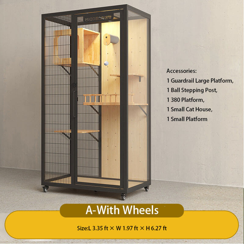 A-Modern Black Cat Villa Full View Indoor Cat Home