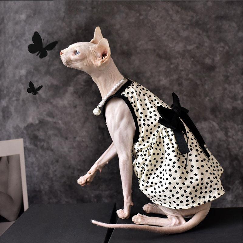 Airy Sphynx Floral Halter Dress Cat Clothes