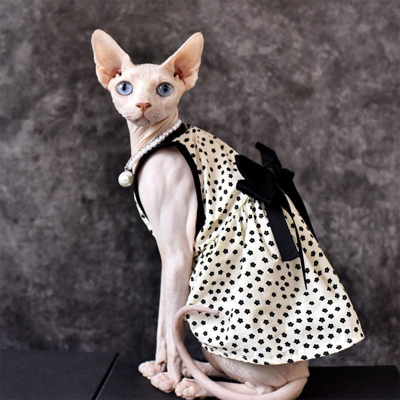 Airy Sphynx Floral Halter Dress Cat Clothes