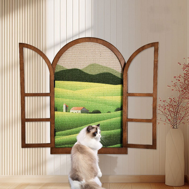 Artistic Window Frame Cat Scratcher
